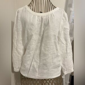 J. Crew White Bib Collar Blouse